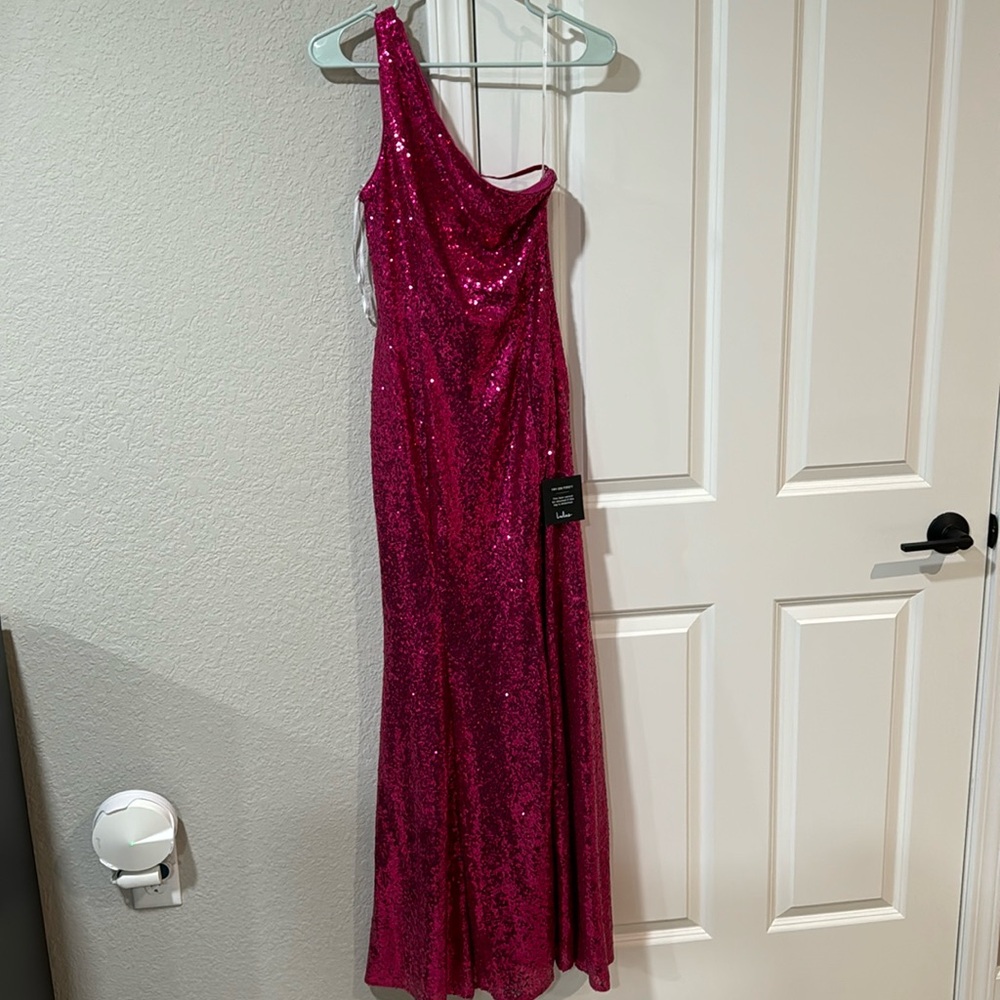 Lulus long magenta sequence dress